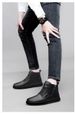 Martin Boots Men's Velvet Thermal Leather Zipper Top Layer Short Boots High Top Cotton Shoes_vogvips.com