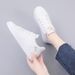 Korean Style Women's Casual Sneakers - Lightweight Breathable Low-Top Canvas Shoes With Floral Pattern, Non-Slip Rubber Sole For Daily Wear_vogvips.com