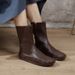 Autumn Winter New Korean Style Genuine Leather Long For Women Cowhide Sole Handmade Vintage Artistic Sheepskin Women's_vogvips.com