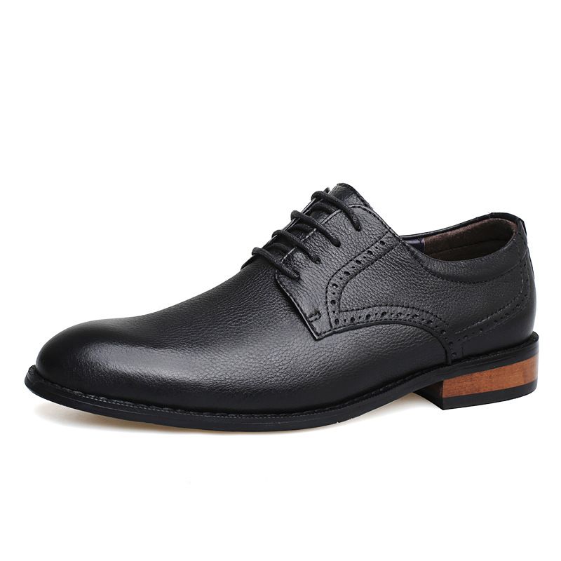 Dress Men's Leather Shoes Leather Shoes Round Head Dress Shoes_vogvips.com