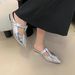 2026 Spring/Summer New Pointed-Toe Shallow Mules French Style Elegant Fashionable Comfortable Closed-Toe Slippers For_vogvips.com
