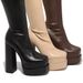 Women's Over The Knee Boots Stretch Square Toe Block Heel Thick Sole 40-43 Large Size Comfortable Fashionable_vogvips.com