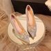 French-style Pearl Rhinestone Square Buckle Shoes, Both Traditional Chinese Dresses Wedding Gowns, High-heeled Shoes_vogvips.com