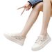 Breathable Little White Shoes Women's Shoes Mesh Shoes Thick-soled Lace Thin Casual Board Shoes_vogvips.com