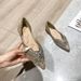 Women’s Shoes New Rhinestone Single Shoes Pointed Toe Shallow Mouth Flat Bottom Toe Shoes Soft Bottom Versatile Scoop Shoes Full Of Diamond Shoes_vogvips.com