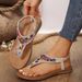 Women's New Vintage Casual Roman Flat Sandals, Non-slip, Fashionable Beaded Ethnic Style, Large Size Flip-flops Beach_vogvips.com