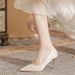 Summer French-style White High-heeled For Women, Wedding Bridal New Style, Dual-use Pointed Toe Single Shoes, Bridesmaid_vogvips.com