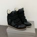 Women S High Top Casual Thick Bottom Heightening Magic Tape Sports Shoes Spring Season Comfortable Rubber Sole_vogvips.com