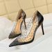 7818-1 Korean-style Fashionable Sexy Nightclub High-heeled Shoes With Thin Heels, Shallow Cut, Pointed Toe, Transparent_vogvips.com