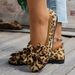 Cross-border Plus-size Leopard Print Sho, 2026 Spring New Style, Bow-tie Pointed Toe Shallow Loafers, Women's Flat_vogvips.com
