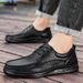 Handmade Men's Shoes, Retro Casual Shoes, Men's Lace-Up Round-Toe Youth British-Style Trendy Shoes, Men's Leather Shoes_vogvips.com