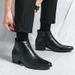 European Warm Series Genuine Martin Boots Height Increasing Fleece Lined Cotton High Top Leather Zipper Pointed Toe Men's Shoes_vogvips.com