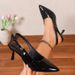 Cross-border Foreign Trade Plus-size Women's 2026 Summer Pointed Toe Stiletto Heel Open-back Closed-toe Strap Sandals_vogvips.com