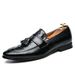 Leather Autumn New Korean Version Pointed Tassel Men's British Crocodile Pattern Hairstylist Leather Men's Shoes_vogvips.com