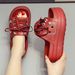 2026 New Outdoor Slippers EVA Summer Thick-Soled Home Height-Increasing Anti-Slip Fashionable Bowknot Women's Shoes_vogvips.com