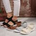 2025 New Plus Size Women's Shoes, Sports Fly Woven Fish Mouth Flat Sandals With A Straight Buckle, Slippers_vogvips.com