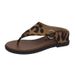 Women's French Style Niche Flip Flops Metal Buckle Soft Sole Comfortable Wedge Heel Roman Sandals New 2026 Style_vogvips.com