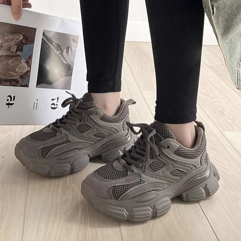 Summer Mesh Dad For Women 2024 New Breathable Lace-up Casual Running Versatile Sports Trendy Shoes_vogvips.com