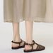 ZAROY Summer Women Gladiator Sandals Flat Ankle Strap Narrow Band Roman Shoes Casual Beach Vacation Hollow Out Big Size_vogvips.com