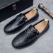 SHLIANG Fashion Men's Slip-On Soft-Soled Driving Shoes Comfortable Round-Toe Business Casual Leather Shoes Breathable Upper Slip-On Loafers X0019_vogvips.com