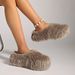 Fuzzy Mule Slippers For Women & Men - Plush Faux Fur House Shoes With Thick Platform Sole, Non-Slip & Comfortable Indoor Outdoor Slides_vogvips.com