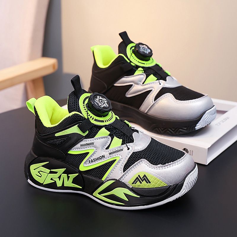 Boys' Basketball 2026 Spring/Summer New Korean Style Sports Breathable Running Shoes For Older Boys_vogvips.com