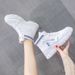 Women's Winter Fleece Lined High-Top Sneakers - Slip-Resistant Platform Boots With Faux Fur For Warmth & Comfort (Black/White-Blue/White-Orange)_vogvips.com