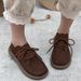 Thick Soled Le Fu New Autumn 2025 Flat Bottomed Casual Small Leather Shoes, Cotton And Linen Style Women's Singles Shoes_vogvips.com