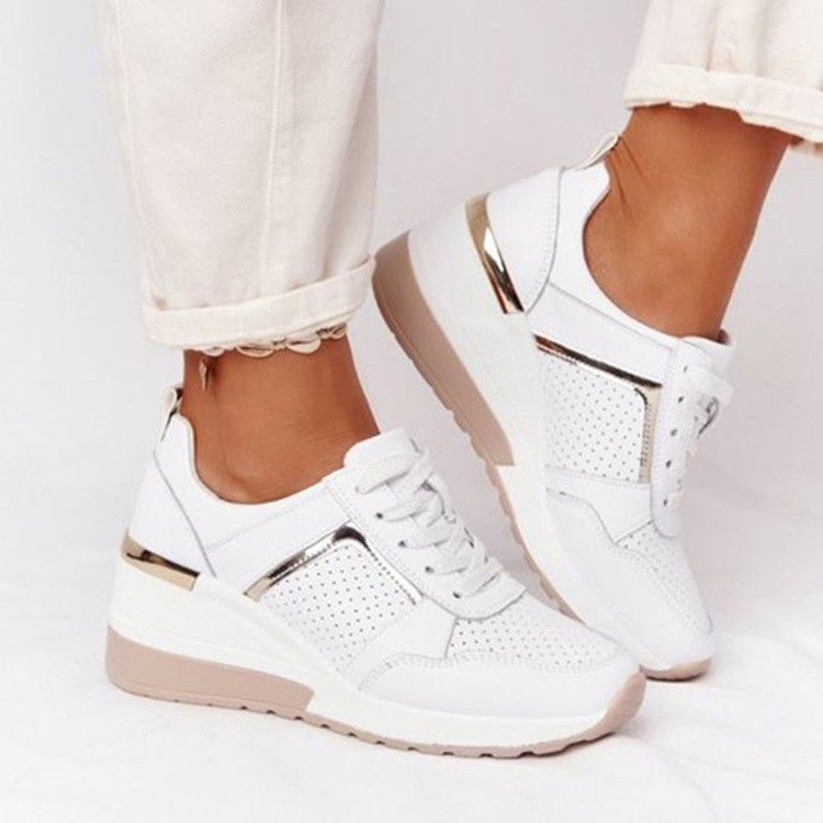 Women's Wedges Women's Casual Sneakers Match Color Breathable Mesh Running Shoes For Women_vogvips.com