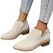 British Style Short Pointed Toe Martin Boots 2024 Large Size Chunky Heel Back Zipper Single Shoes_vogvips.com