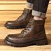 European Warm Series 2025 New Outdoor Martin Leather High-top Men's Work Motorcycle Boots British Style Oxford Sole_vogvips.com