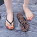 Summer New Flat Fashion Leopard Print Flip-Flops For Women, Non-Slip Plastic Outdoor Beach Toe-Post Sandals_vogvips.com