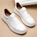 Leather Casual Men's Shoes With Round Toe, One Foot Fit, Sports Board British Business Breathable Driving Le Fu Shoes,_vogvips.com