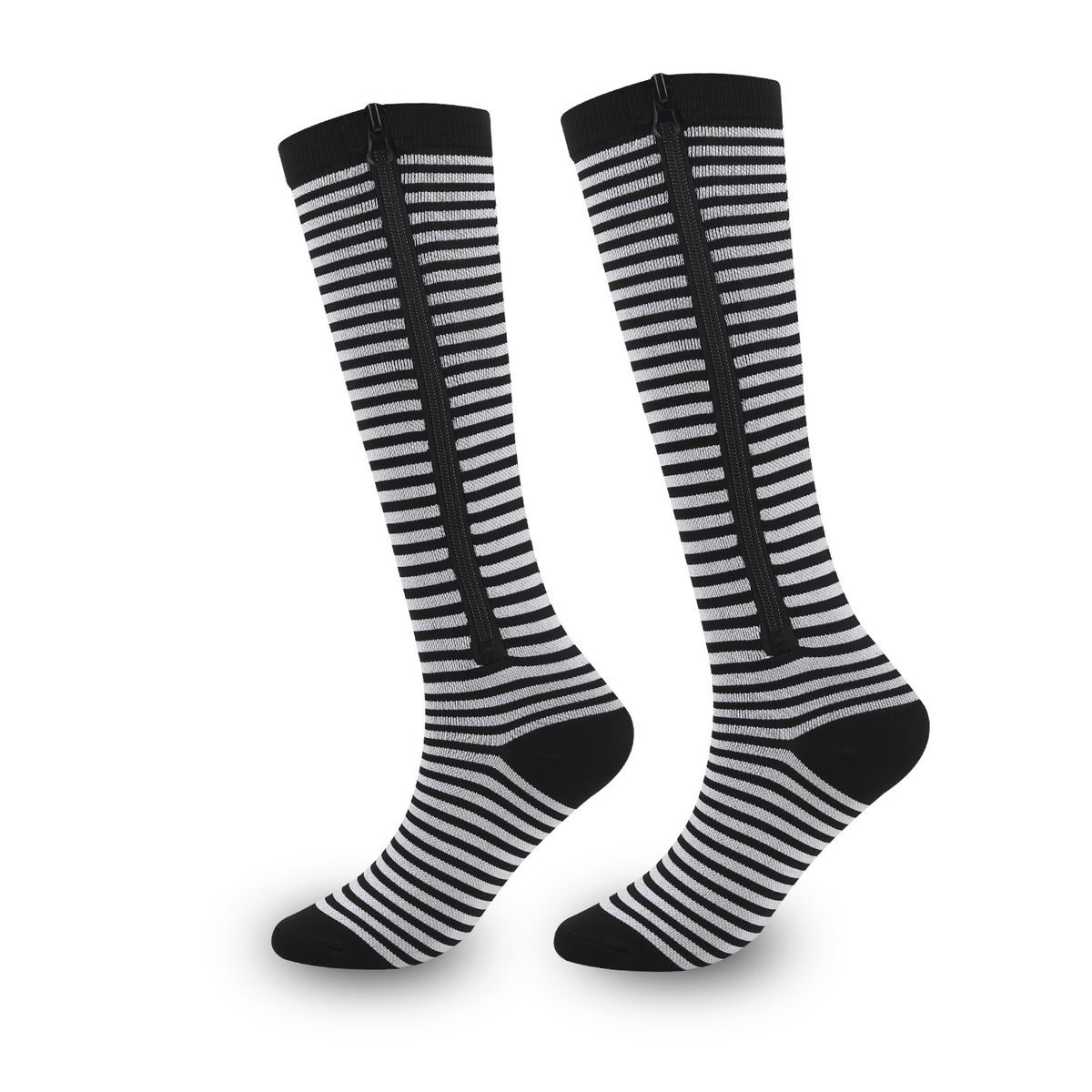 Sports pressure socks new bag toe compression zipper socks outdoor long leg stretch socks_vogvips.com