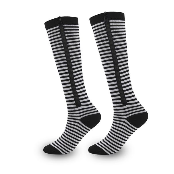 Sports pressure socks new bag toe compression zipper socks outdoor long leg stretch socks_vogvips.com
