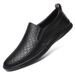 2025 New British Fashion Trend Breathable Summer Two-Layer Cowhide Hollow Casual Loafers Driving Shoes_vogvips.com