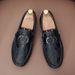 SHLIANG Fashion Men's Slip-On Soft-Soled Driving Shoes Comfortable Round-Toe Business Casual Leather Shoes Breathable Upper Slip-On Loafers X0008_vogvips.com