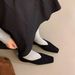 French Suede Square Toe Shallow Mouth Single Shoe Women's 2025 New Autumn Temperament Commuting Flat Heel Shoes_vogvips.com
