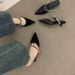 French Style High-End Rhinestone One-Strap Closed-Toe For Women, 2025 New Pointed Toe High Heel Mules_vogvips.com