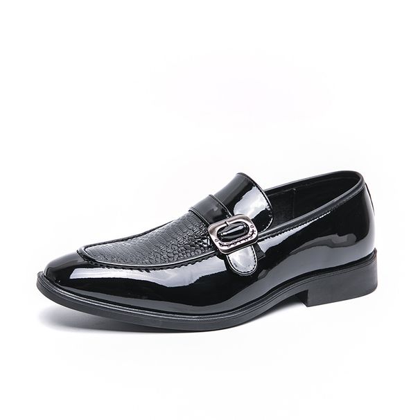 Men's Embossed Glossy Leather Dress Shoes - British Style Pointed Toe Formal Shoes For Wedding & Business (Black, Brown, Blue) - Sizes 38-46_vogvips.com