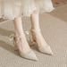 French Designer High Heels Socialite Style 2024 Summer New Chunky Heel Single Shoes Comfortable Hollow Sandals For Women_vogvips.com