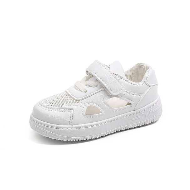 Kids Small White Shoes Super Light Boys' Preppy Sneakers Girls' Velcro School Shoes_vogvips.com