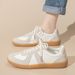 Unisex Casual Sneakers - Classic White & Grey Trainer Shoes For Men & Women | Lightweight Slip-On Comfortable Walking Shoes With Cushioned Insole_vogvips.com