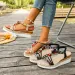 Fashion T-Strap Platform For Women New Mix Color Elastic Band Wedge Sandals Woman Summer Daily Open Toe Sandalias Female_vogvips.com