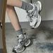 Women's Dad Sneakers 2025 New Summer Versatile Silver Thick-Soled Lightweight Casual Sports Shoes_vogvips.com