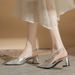 Qianluhui Textured Patent Leather Fashionable Bow Sweet Style Summer Closed-Toe Backless Sandals Elegant Women's Shoes_vogvips.com