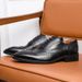 Summer Blok Business Dress Leather Men's Pointed Korean Edition British Casual Black Wedding Shoes_vogvips.com