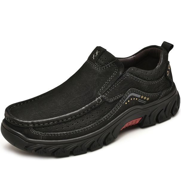 Casual Leather Shoes Men's Autumn Leather Platform Sole Anti-Slip One-Foot Pedal Top Layer Cowhide Men's Shoes Cargo Boo_vogvips.com