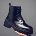 Men's Chelsea Boots Business Dress Leather Martin Leather Boots Handmade High Top Leather Shoes Vintage Short Boots_vogvips.com