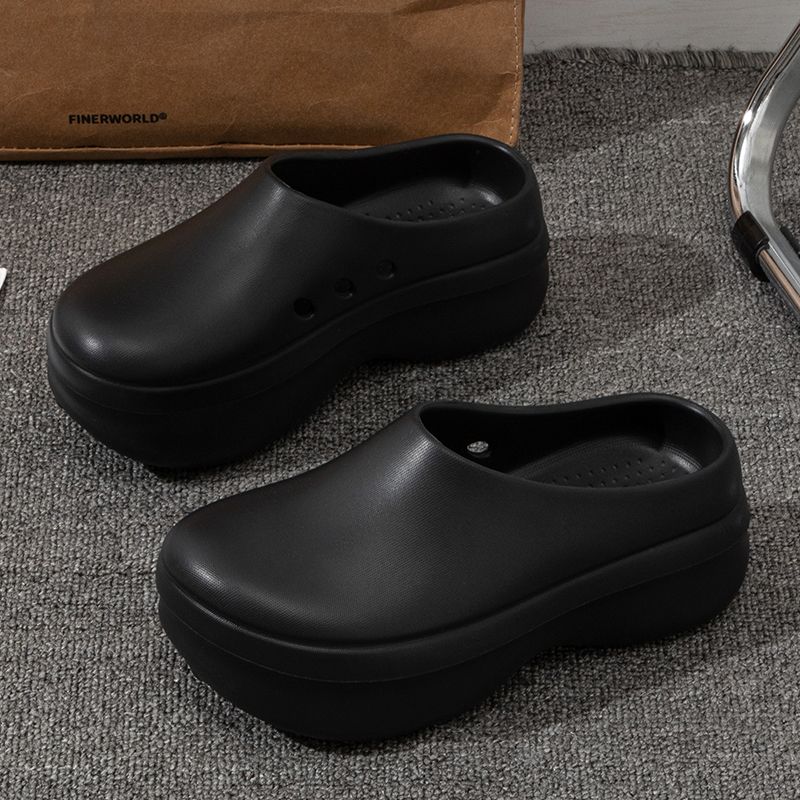 Women' Slipper Minimalit Non Slip Platform 5CM Thick Chef Shoe Men Indoor Outdoor Beach Garden Fahion Couple_vogvips.com